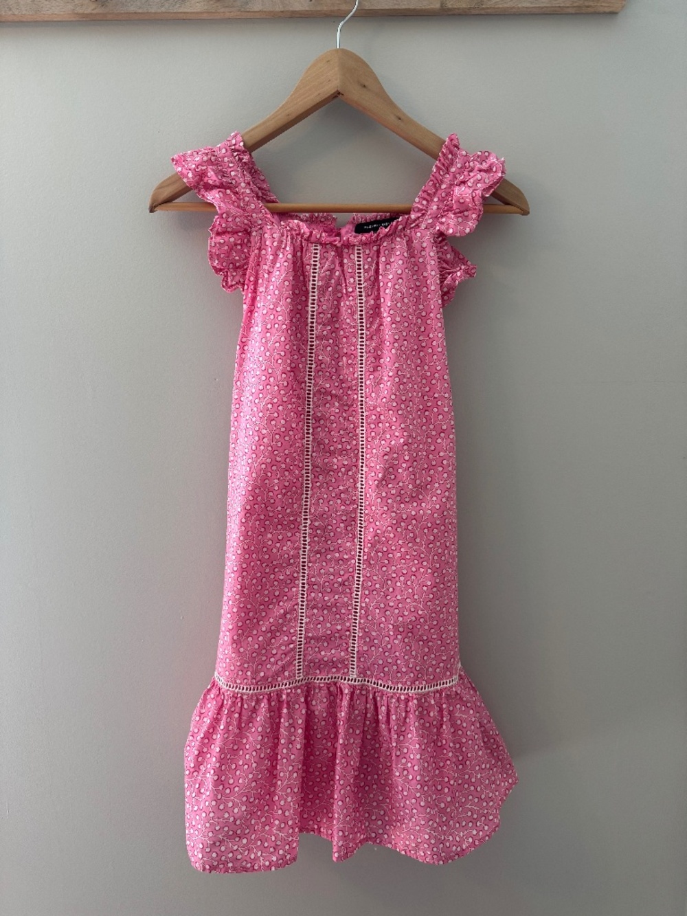 French Connection Pink Floral Lace Ruffle Girls' Dress